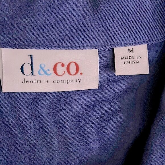 Denim & Co Peplum Blazer Medium Blue Stretch NWOT - Picture 13 of 14